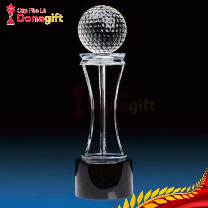 Cúp golf pha lê đế đen cao 26cm