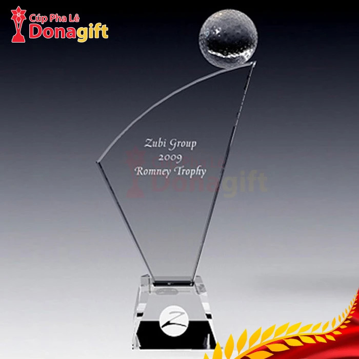 Cúp golf pha lê sang trọng 24cm