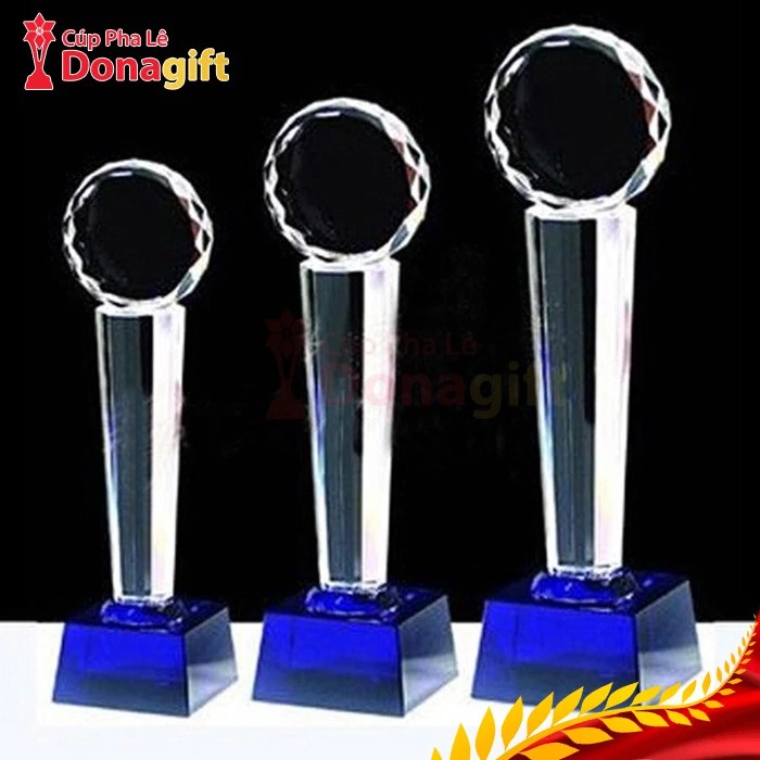 Cúp pha lê đế xanh Sapphire
