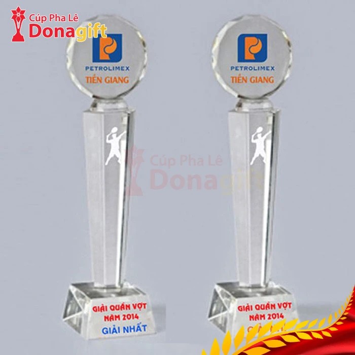 Cúp quần vợt pha lê doanh nghiệp