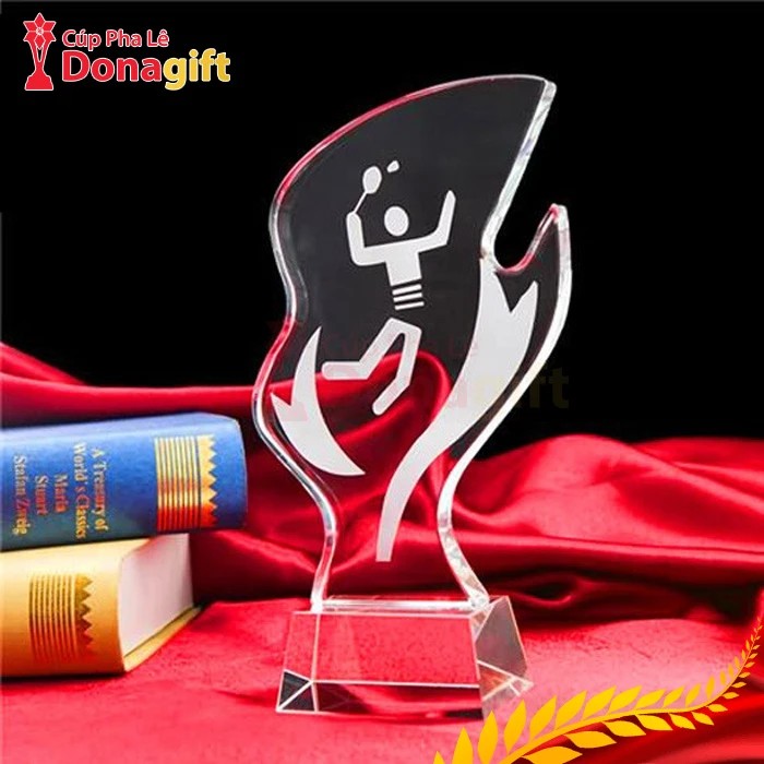 Cúp quần vợt pha lê sang trọng 24.5cm