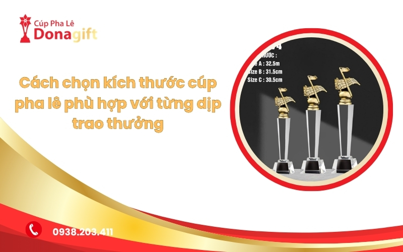 Kích thước cúp pha lê
